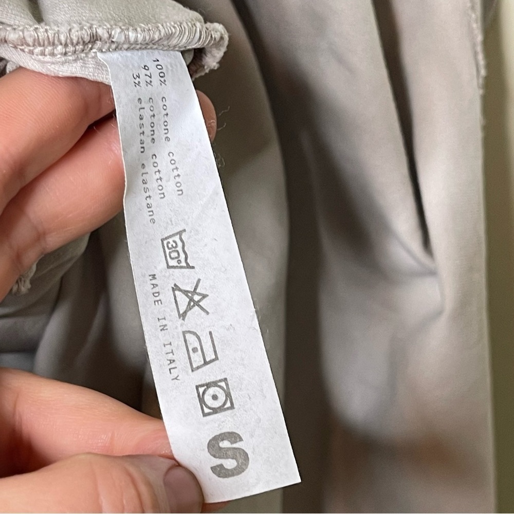 ALBUM DI FAMIGLIA Light Grey Velvet Collar Oversized Button Front Shirt Dress S - Picture 11 of 14
